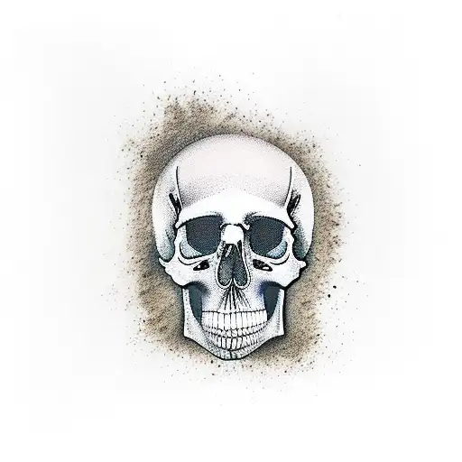 Hourglass with sand at the top and a skull in te bottom  tattoo design idea