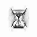 hourglass with the phrase "Time waits for no one" tattoo design idea