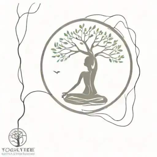 yoga tree pose tattoo design idea