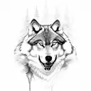 good wolf bad wolf  tattoo design idea