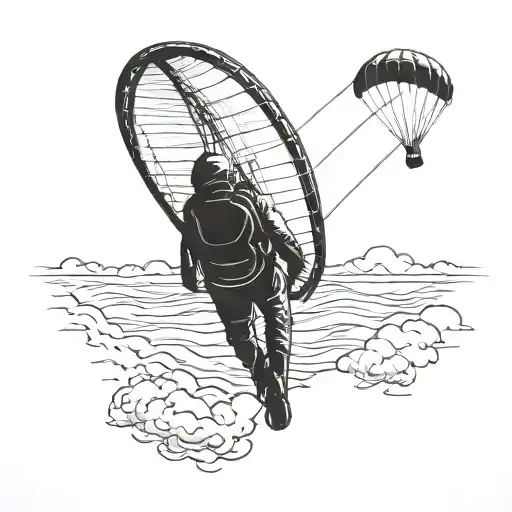 paraglider flying tattoo design idea