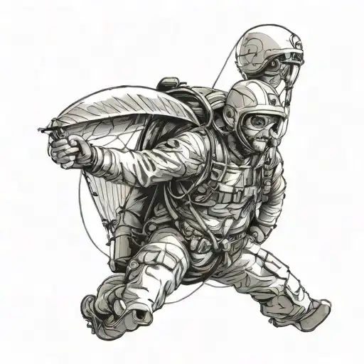 paraglider flying tattoo design idea