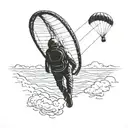 paraglider flying tattoo design idea