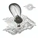 paraglider flying tattoo design idea