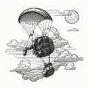 paraglider flying tattoo design idea