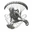 paraglider flying tattoo design idea