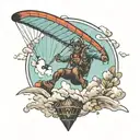 paraglider flying tattoo design idea