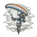 paraglider flying tattoo design idea