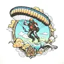 paraglider flying tattoo design idea
