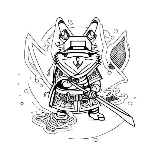 Dibuja una katana japonesa con un diseño único y detallado, que refleje la elegancia y la precisión de este arma tradici tattoo design idea