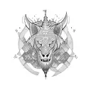 color castle tattoo design idea