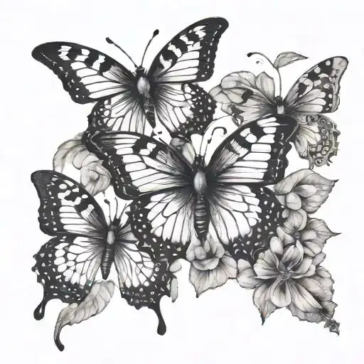 masculine butterflies  tattoo design idea