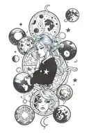 Different Moon Phases tattoo design idea