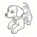 golden retwiewer dog playing nintendo ds tattoo design idea