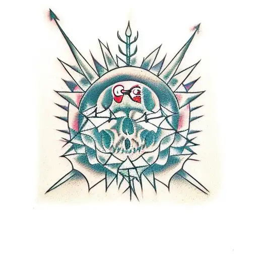 G>^v with thorns tattoo design idea