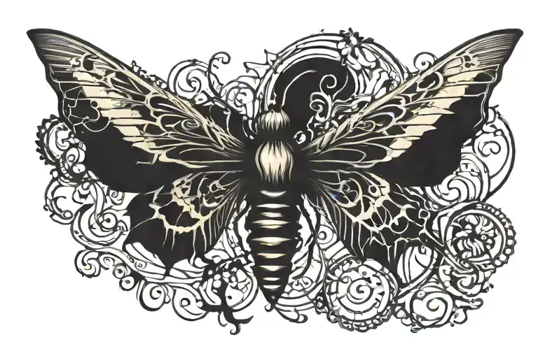 Moth wrist lines tattoo design idea