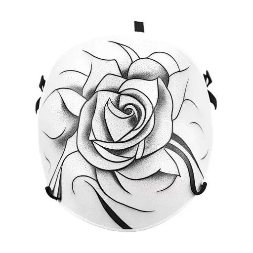 goalie mask flowers tattoo design idea