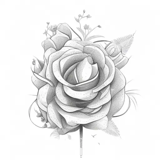 goalie mask flowers tattoo design idea