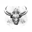 angry bull tattoo design idea
