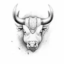 angry bull tattoo design idea