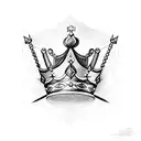 Handwriting word "Bita" with a crown on 'B' tattoo design idea