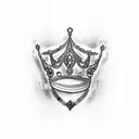 Handwriting word "Bita" with a crown on 'B' tattoo design idea