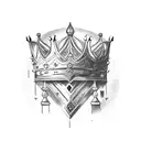 Handwriting word "Bita" with a crown on 'B' tattoo design idea