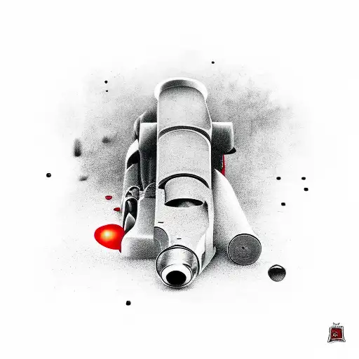 Wounded soldier shooting gun tattoo design idea