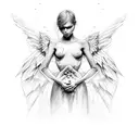 Wounded angel tattoo design idea