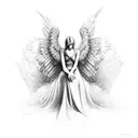 Wounded angel tattoo design idea