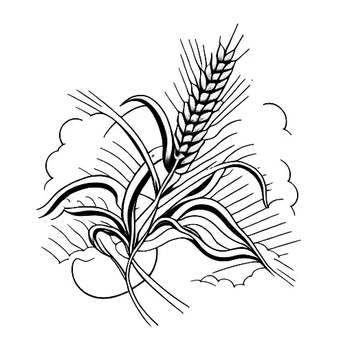 wheat tattoo design idea