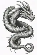 dark mark from Harry pottor with a horntail dragon instead of the snake. tattoo design idea