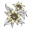 Lily flower with 3 sunflowers  tattoo design idea