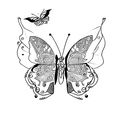 letters A J R Z butterfly  tattoo design idea