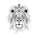 lion with a crown holding a clock tattoo design idea