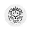 lion with a crown holding a clock tattoo design idea