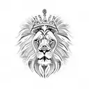 lion with a crown holding a clock tattoo design idea