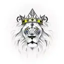 lion with a crown roaring while holding a clock tattoo design idea