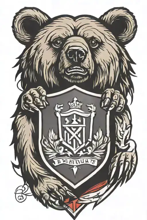 Shield with german flag and berlin bear tattoo design idea