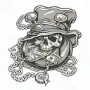 gangster style money bag tattoo design idea