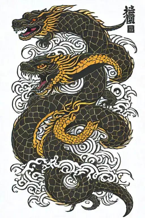 Black serpeant syndicate tattoo design idea