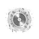 A beer bottle and a vinyl record merged together, representing the client's love for both music and beer tattoo design idea