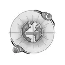 A tattoo design representing the client's love for traveling and radio, featuring a vintage microphone and a world map with radio waves emanating from different countries. tattoo design idea