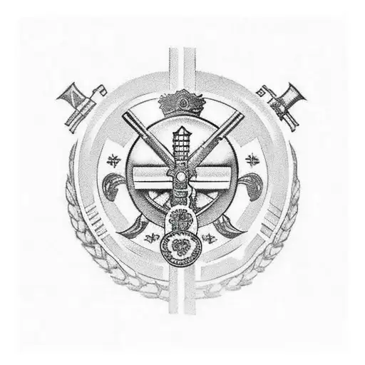 Ukrainian partizan in year 1920 with rifle tattoo design idea