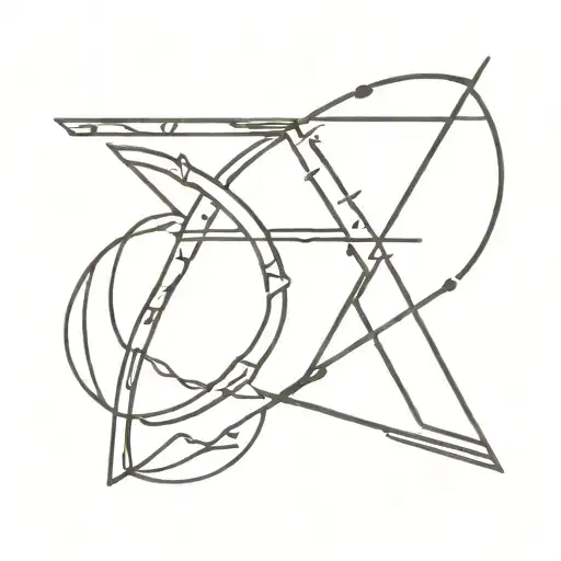 A minimalist tattoo of a sports symbol intertwined with ancient Egyptian hieroglyphics tattoo design idea