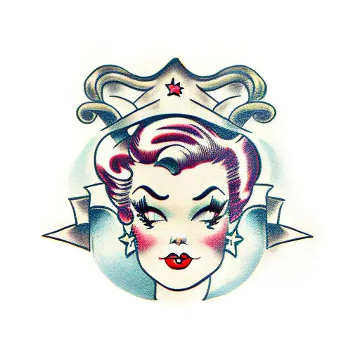 pinup girl tattoo design idea