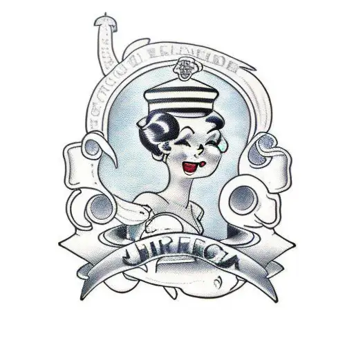 pinup tattoo design idea
