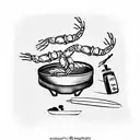 a shrimp chef frying rice tattoo design idea