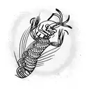 a shrimp chef frying rice tattoo design idea