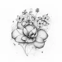 forgetmenot fine line tattoo design idea